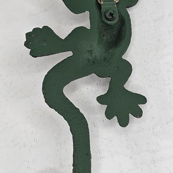 Cast Iron Lizard Gecko Wall Hanging Hook Keys Coat Towel - Picture 7 of 8